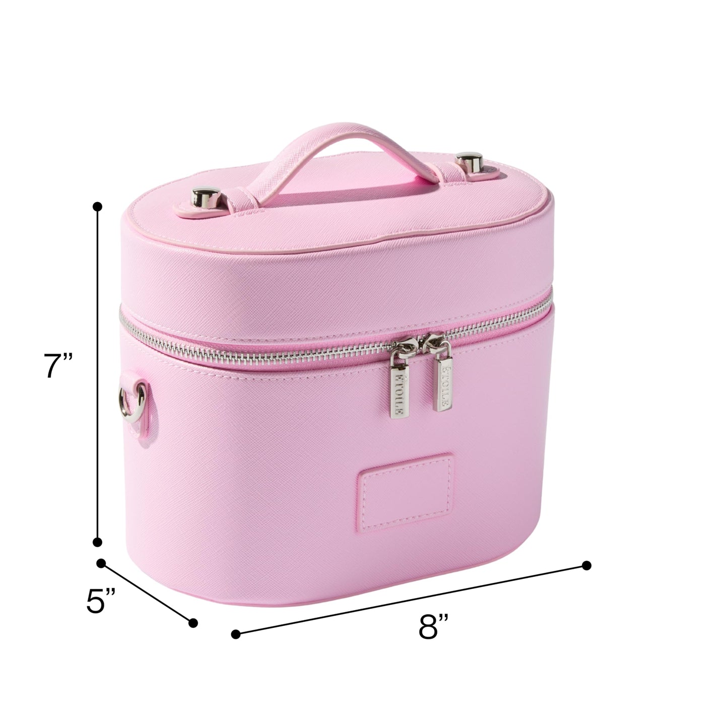 ETOILE - Estuche de aseo ovalado, organizador de bolsa de maquillaje de viaje con correa para el hombro y divisor extraíble, Rosado lavanda, Mini estuche de viaje cosmético