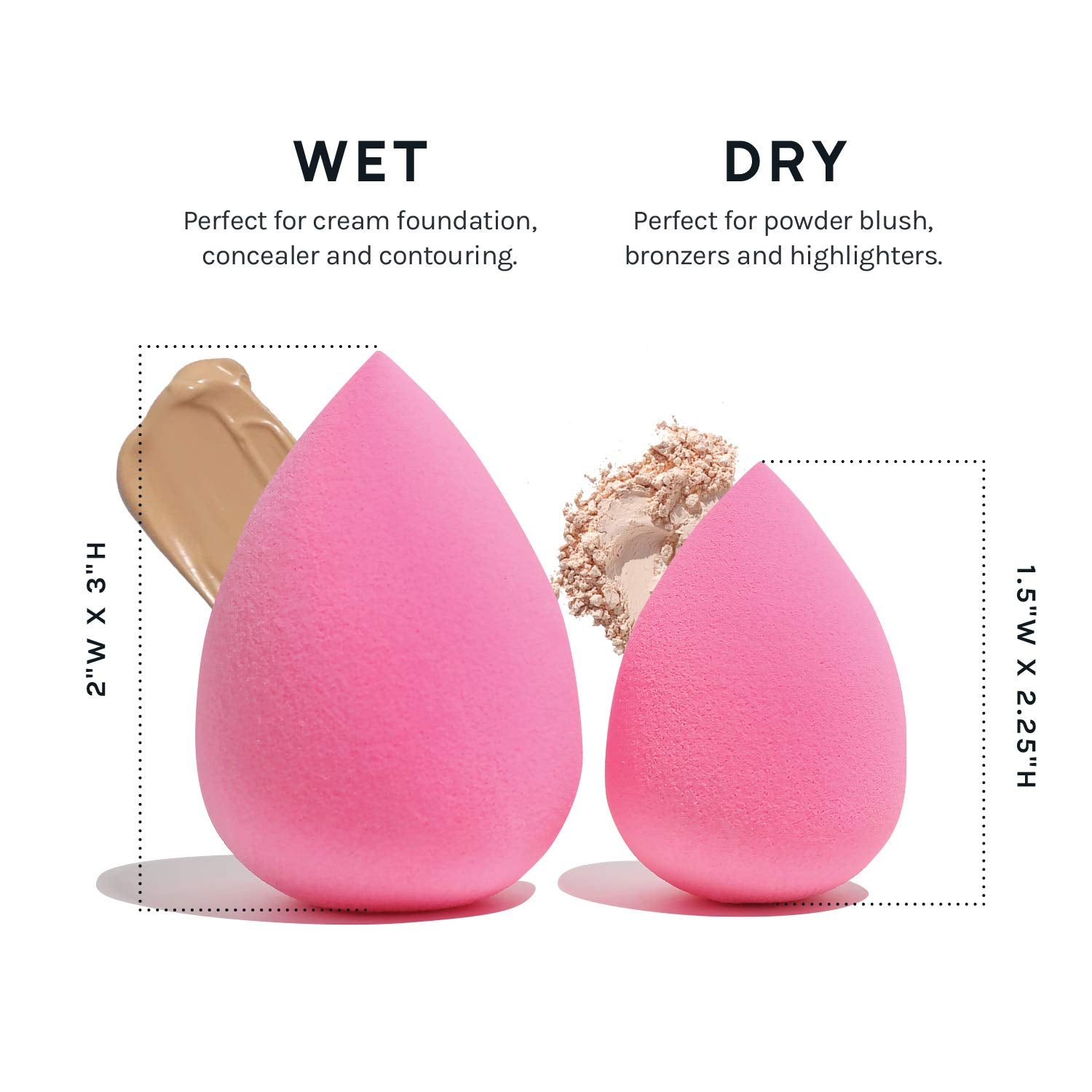 AOA STUDIO - Juego de 6 esponjas de maquillaje Collection Makeup, batidora de maquillaje sin látex y de alta definición para polvo, crema y líquido, supersuave, Wonder Blender Beauty Cosmetic