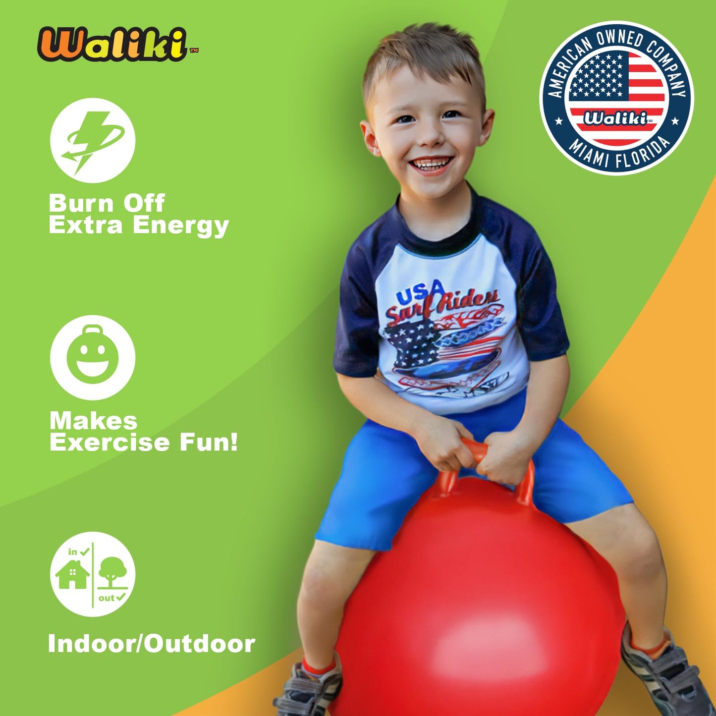 Pelota Saltarina Infantil Waliki Toys Rojo 20 Pulgadas con Bomba para Niños