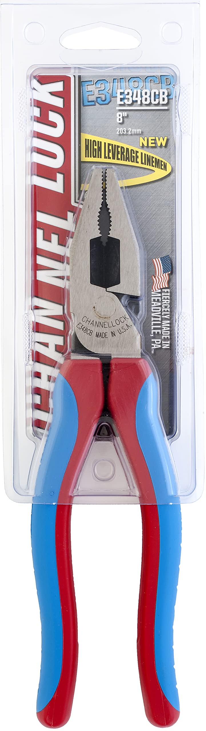 Channellock E348CB E Series - Alicates combinados de 8 pulgadas con junta XLT y empuñaduras azules código