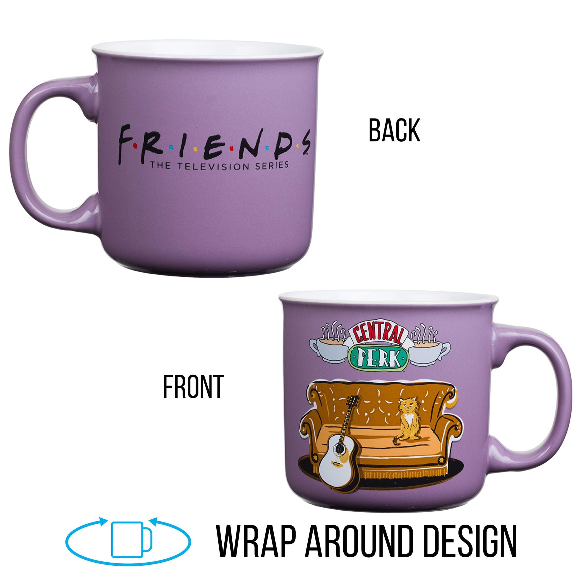 Taza de Cerámica Silver Buffalo Friends Morado Central Perk Smelly Cat 591 ml