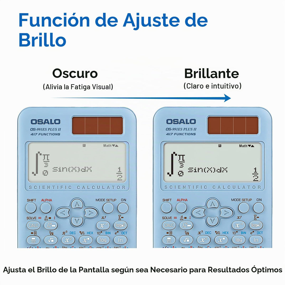 Calculadora Científica pendancy Azul 417 Funciones Pantalla 2 Líneas 12 Dígitos para Estudiantes y Universitarios