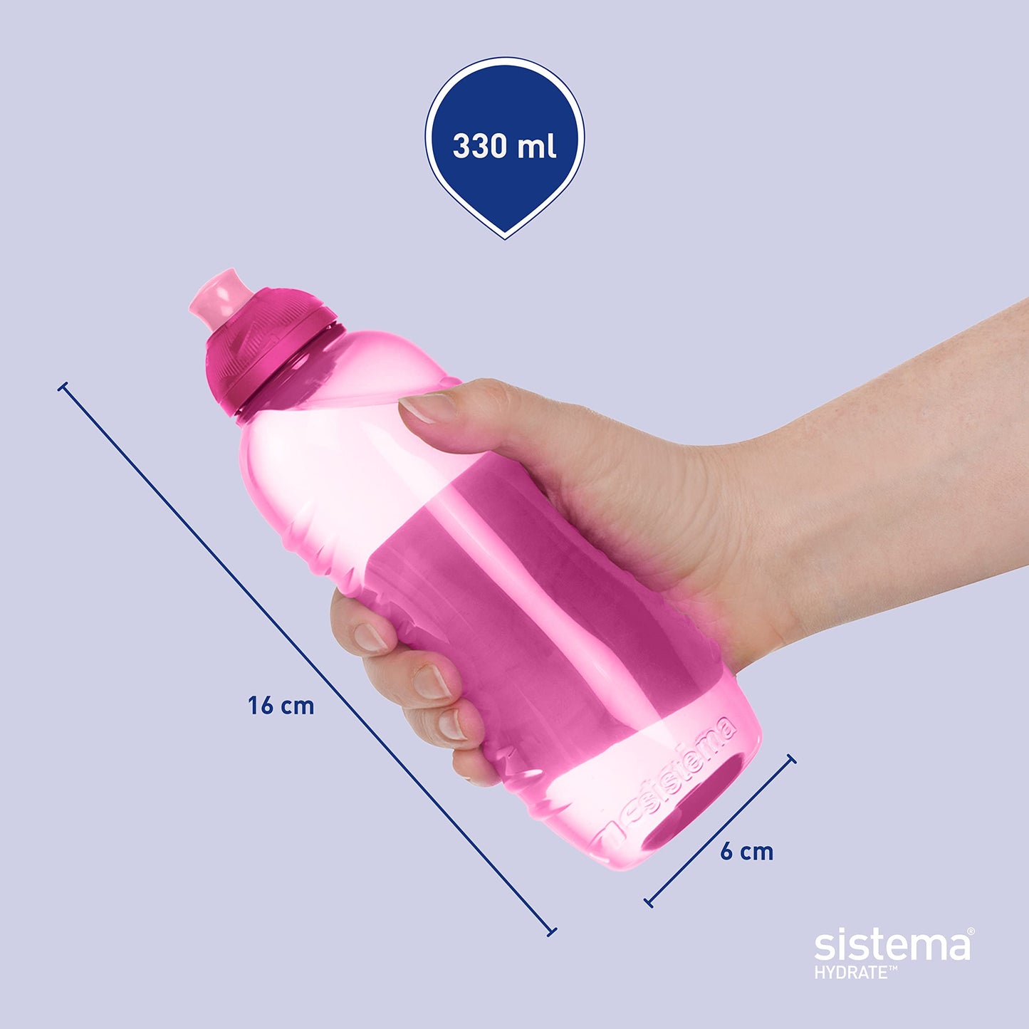Sistema 780C6 Colección Twist 'N' Sip Botella de agua, 325 ml, azul/rosado/verde
