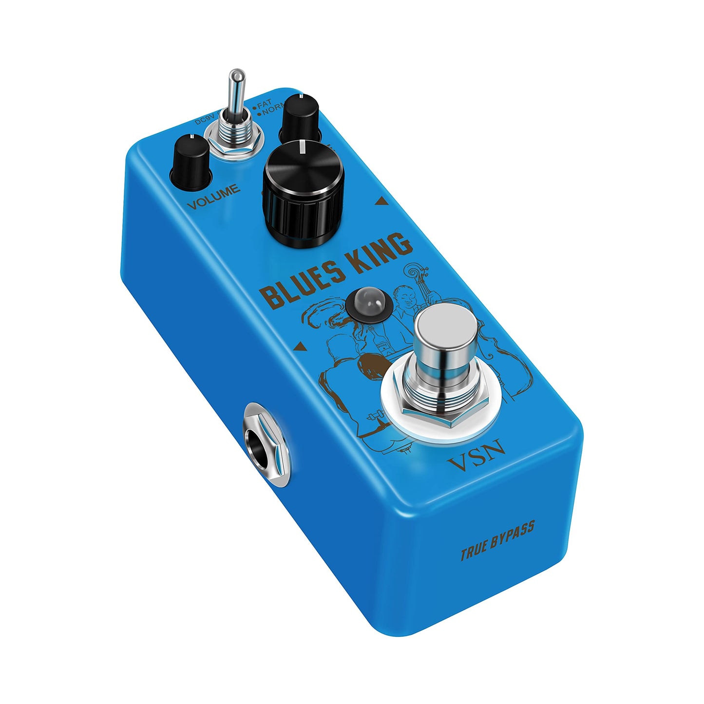 Pedal de Guitarra VSN Bluesy Blues Style Distortion Fat&Normal 2 Modes