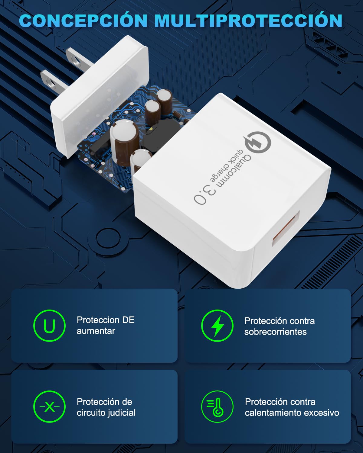 IBERLS 18W Cargador para Samsung Galaxy S25, S24 Ultra, Plus, S23, S23 Ultra Xiaomi Redmi Poco X3 Note 8 10 Pro A2 9T 9S Charger Tipo c con Cable Carga Rapido Rapida de 1.5M