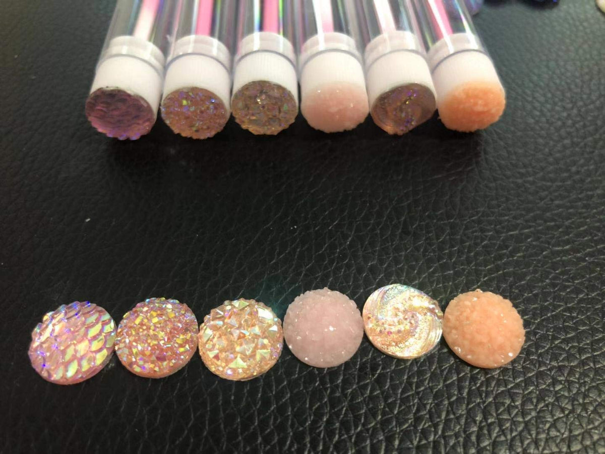 Brochas desechables para máscara de pestañas con diamante, para maquillaje, 50-PINK