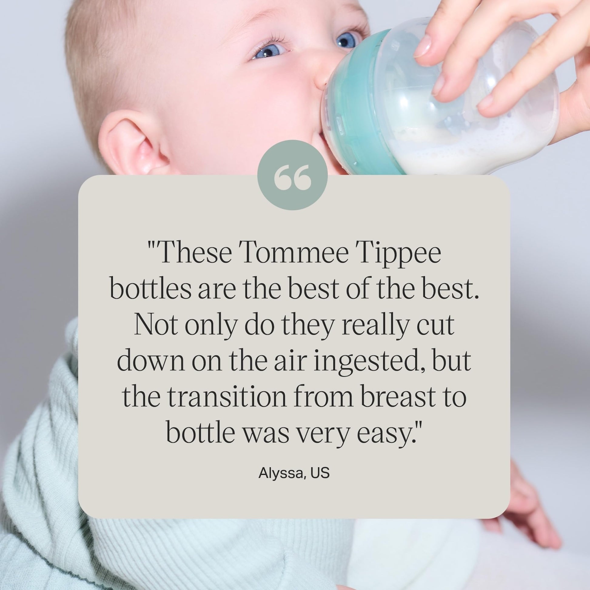 Biberón Anticólico Tommee Tippee Transparente con Tetina de Flujo Lento para un Agarre Natural, Paquete de 2