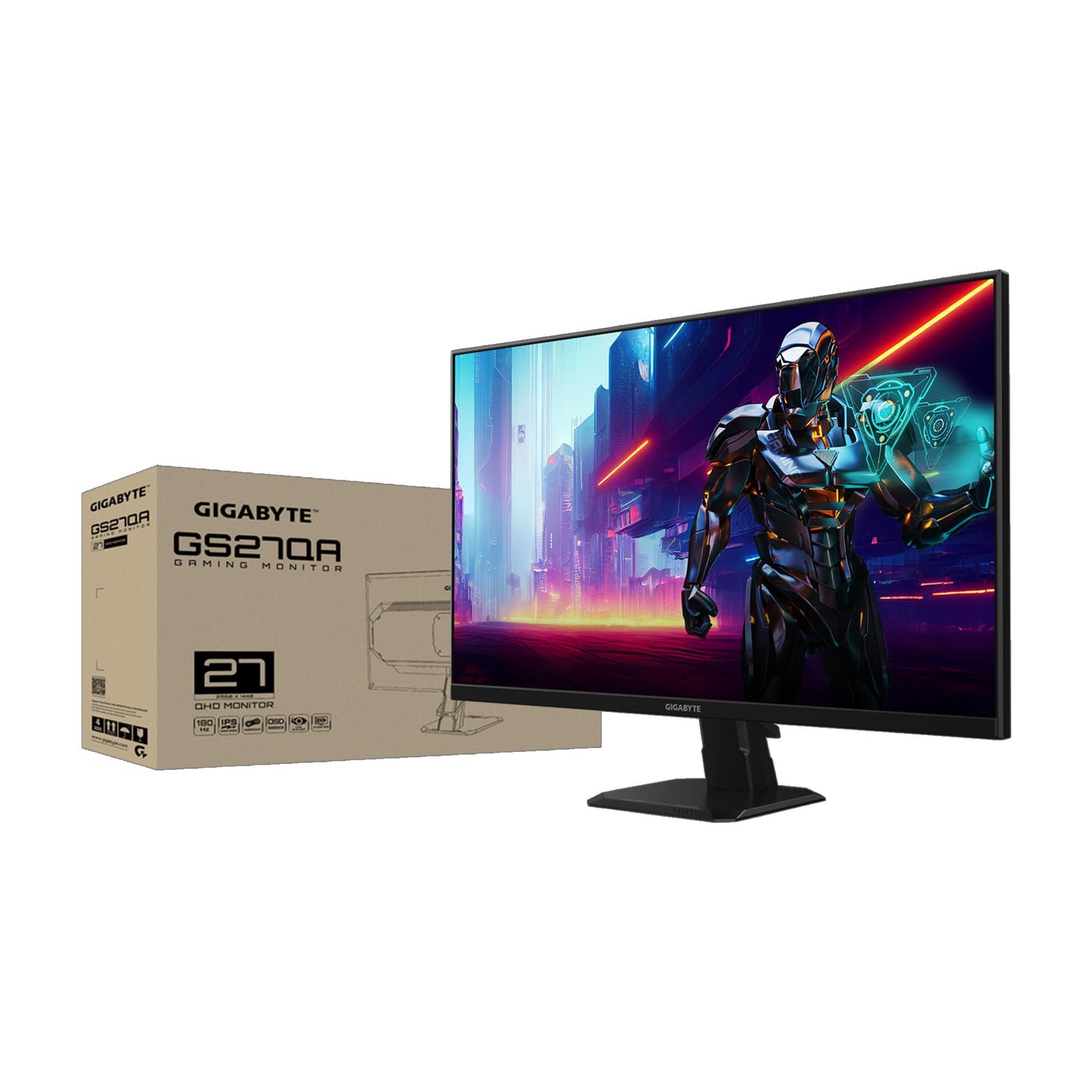 GIGABYTE Monitor Gamer GS27QA LCD 27", 2560x1440 Quad HD, FreeSync, 180Hz, HDMI/DisplayPort, Negro
