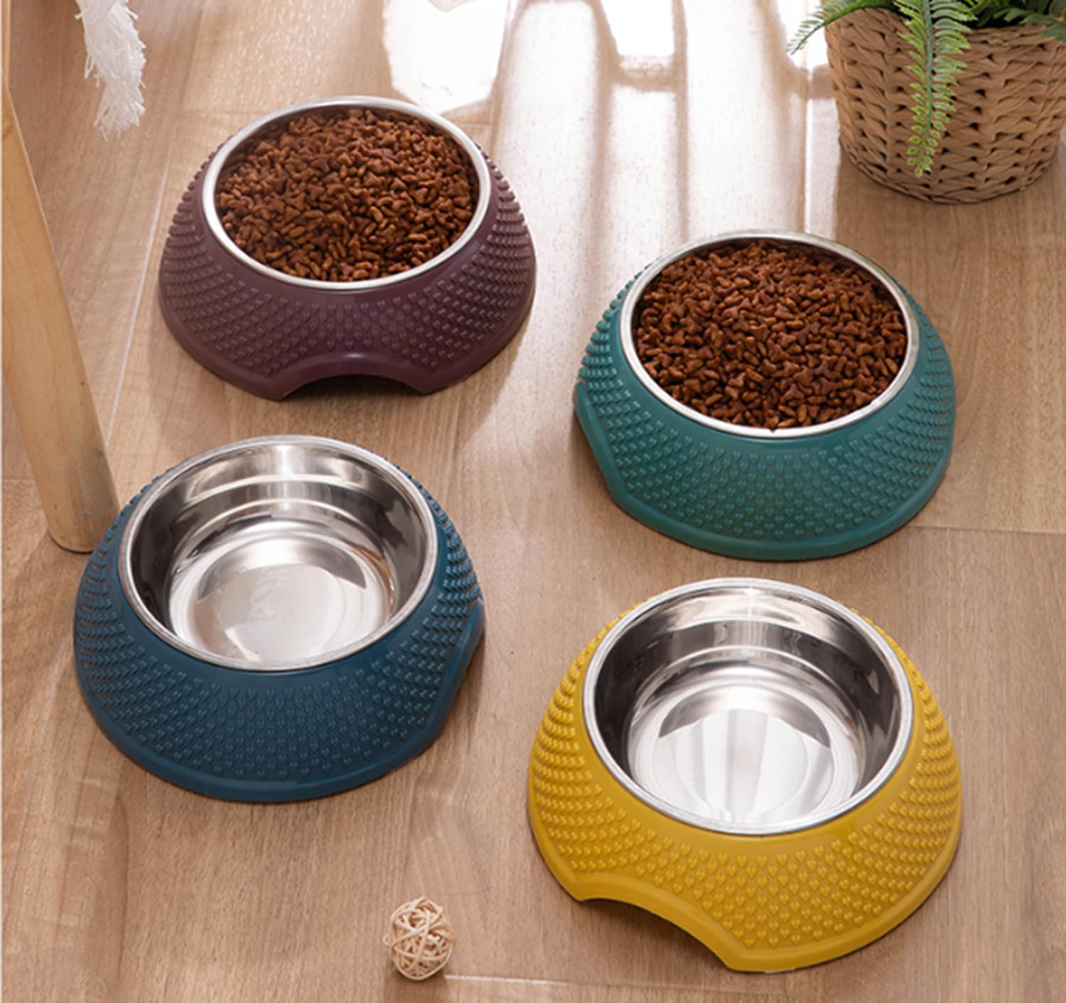 Plato Tazón de Mascotas XINYUICEAN Inoxidable Doble Propósito para Perro y Gato