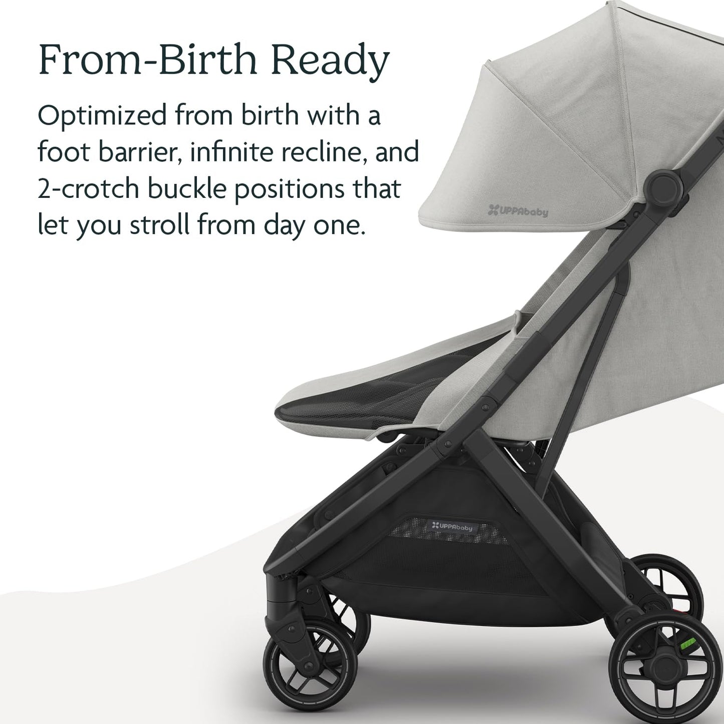 Carriola de Viaje UPPAbaby Minu V3 Savannah Gris Perla Diseño Ligero Compacto Plegado con una Sola Mano Desde el Nacimiento