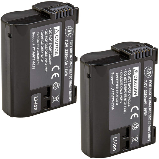BM Premium - Paquete de 2 baterías EN-EL15C de alta capacidad para Nikon Zf, Z5, Z6, Z6 II, Z7, Z8, Z7II, D780, D850, D7500, 1 V1, D500, D600, D610, D750, D800, D810, D81010000000 A, D7000 A, 0,