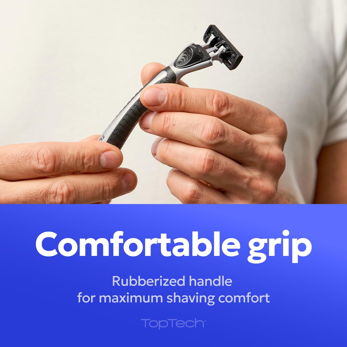 TopTech PRO 5 Rastrillo para Afeitar Hombre Reutilizable - Afeitadora Manual con Cartuchos Reemplazables - Tecnología de 5 Cuchillas - Pack de 17 Unidades (1 Mango + 16 Recambios) - Afeitado Suave y Cuchillas Afiladas - Recambios Económicos