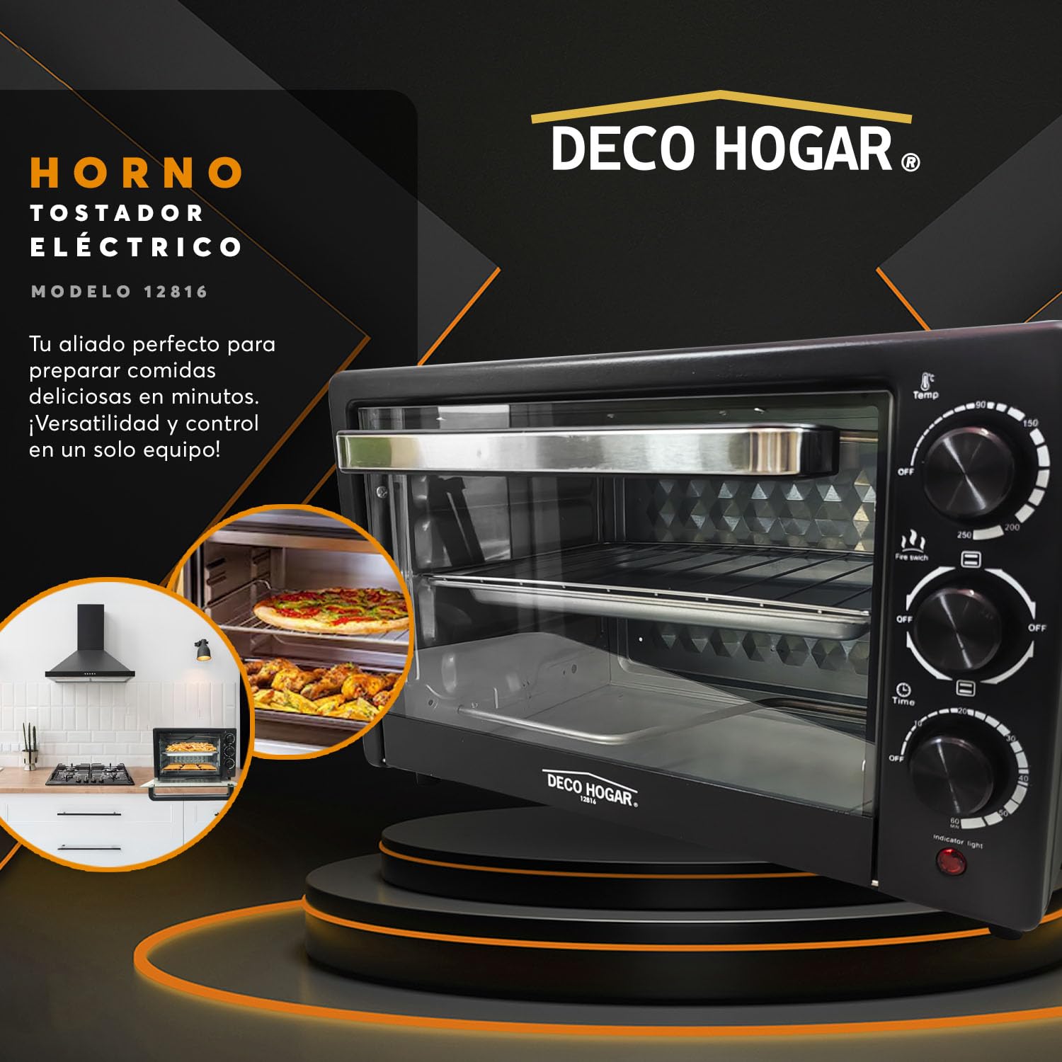 Adir Horno Tostador Electrico De Mesa 25L1034W Negro 12816