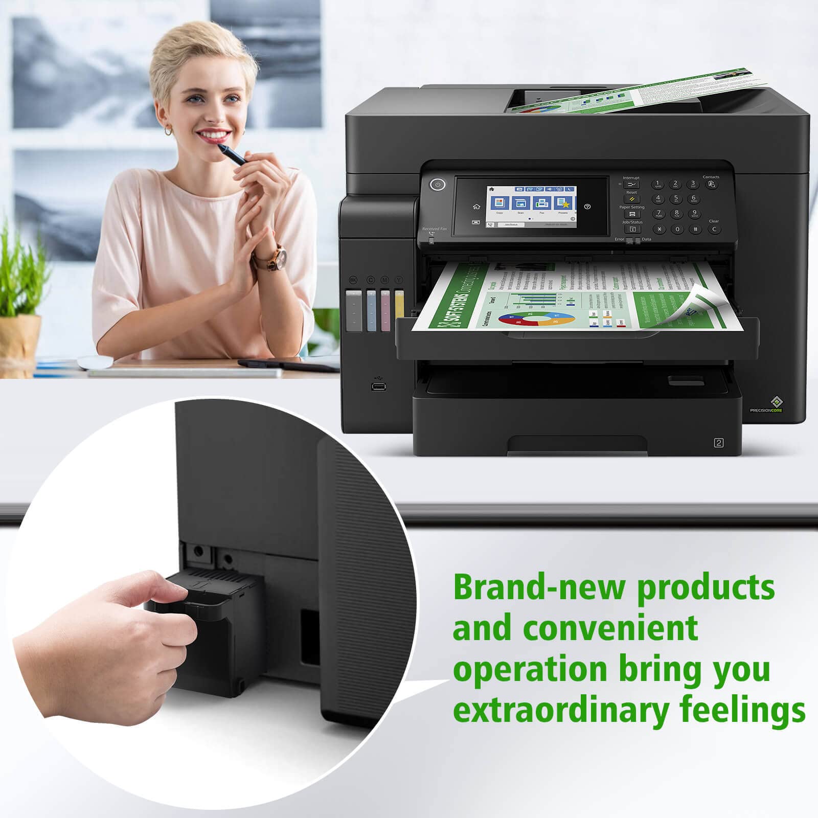 Depósito de Mantenimiento de Tinta Spaceink Negro para Impresora ET-8550 ET-16600 ET-5850 ET-5800 ET-16650