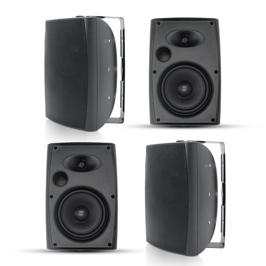 Herdio - Altavoces pasivos para exteriores de 6.5 pulgadas y 800 W, con cable, impermeables, de 2 vías, montados en la pared con bajo, adecuados para patio, piscina, terraza, porche, patio trasero,