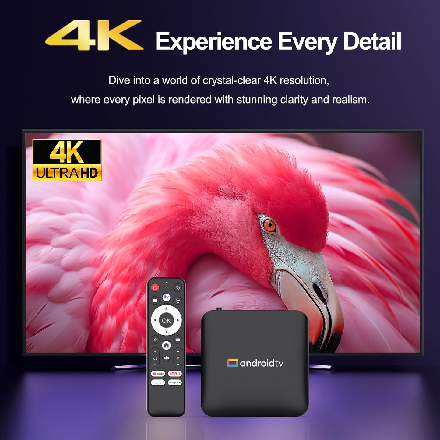 H96 Max Android 14.0 TV Box 64bit 2GB RAM 16GB ROM Amlogic S905L3 100M Ethernet WiFi6 Dual-WiFi 2.4G/5G 4K BT5.x USB TV Box