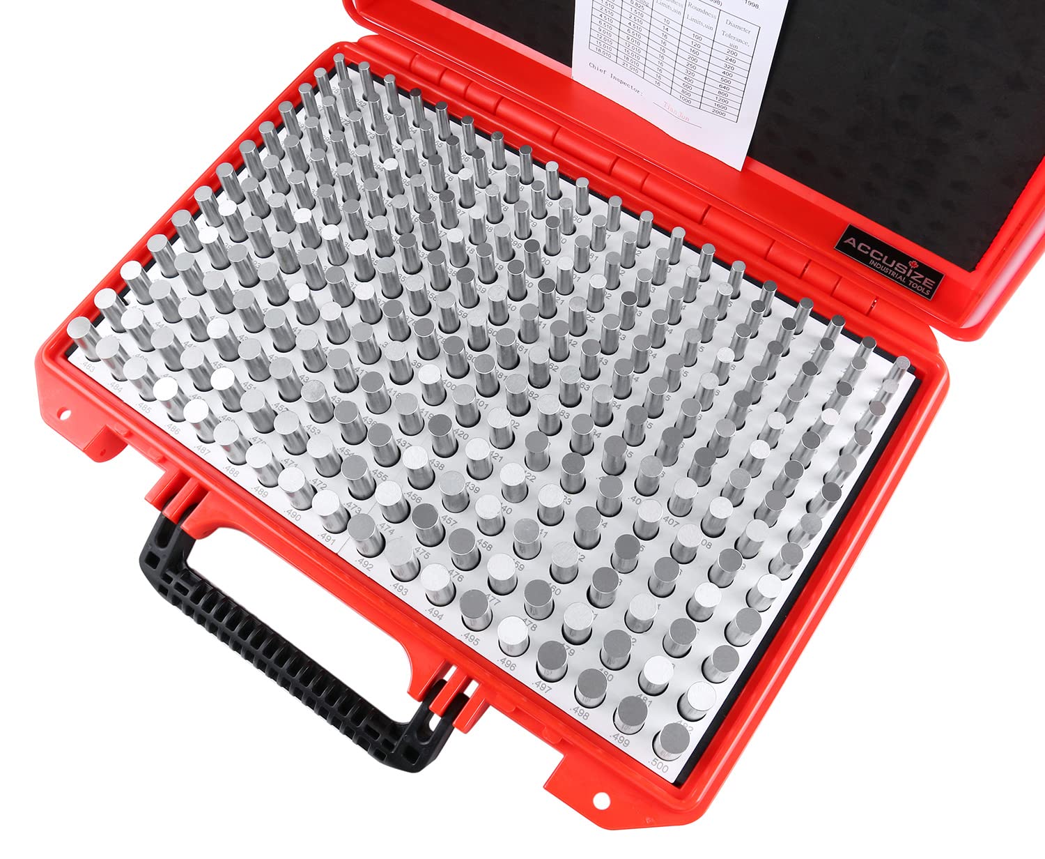 Juego de Clavijas de Enchufe de Acero Accusize Industrial Tools de 0.251-0.500 Pulgadas 250 Piezas Clase Zz M2(-)