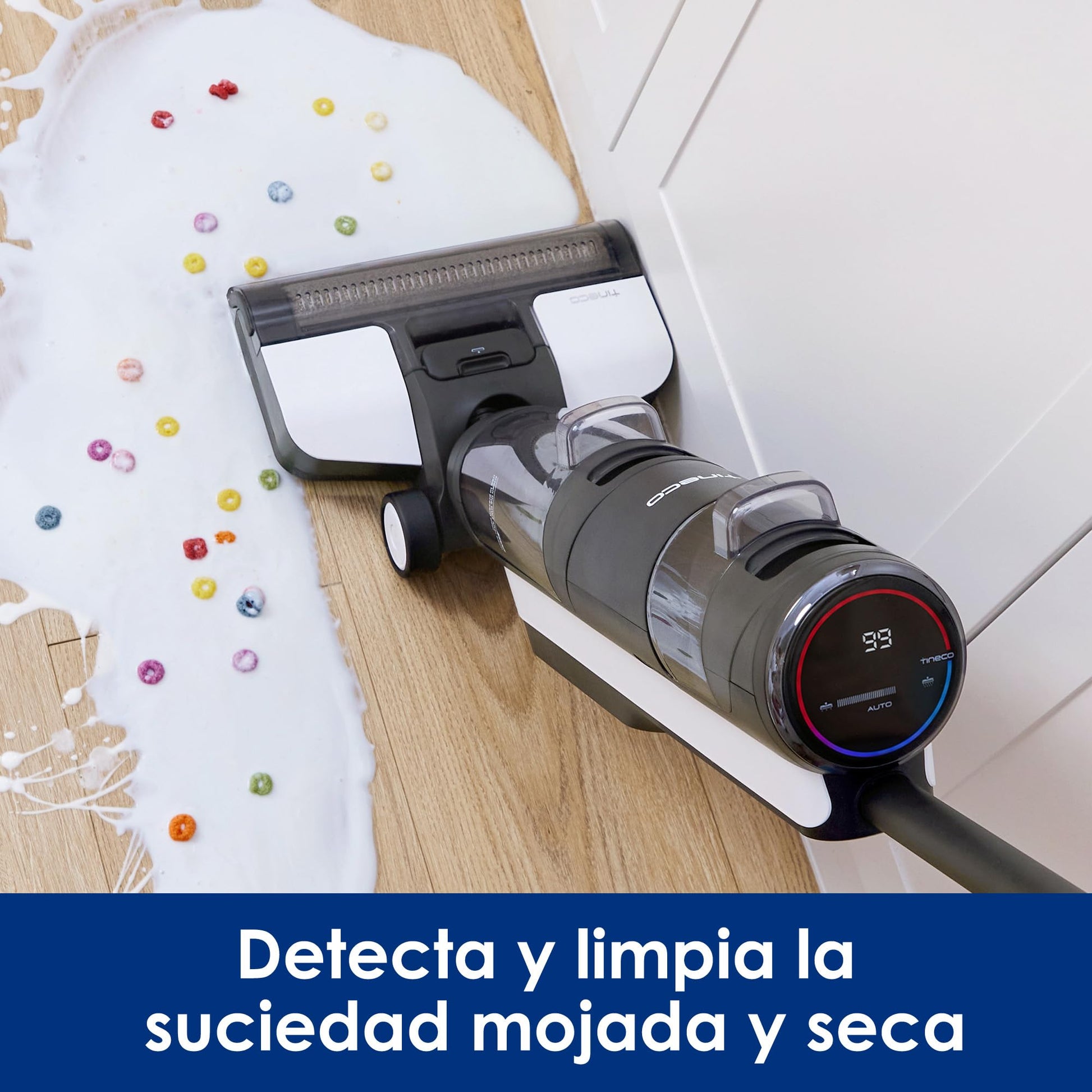 Tineco Floor One S3 Breeze - Limpiador inalámbrico de pisos de madera dura, aspiradoras ligeras en seco y mojado para limpieza de superficies múltiples con sistema de control inteligente