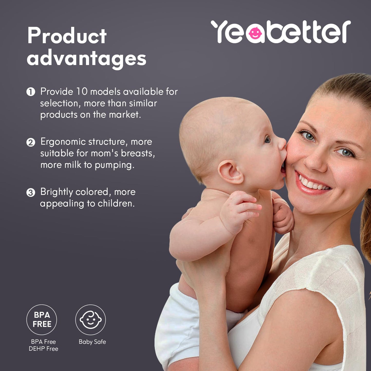 Yeabetter - Inserto de brida de 17 mm compatible con Elvie Stride, S18 S21 S23, Medela, para Spectra S1 S2, TSRETE, Momcozy S9 Pro S10 S12 Pro Bombas portátiles, reduce las bridas de 24 mm del