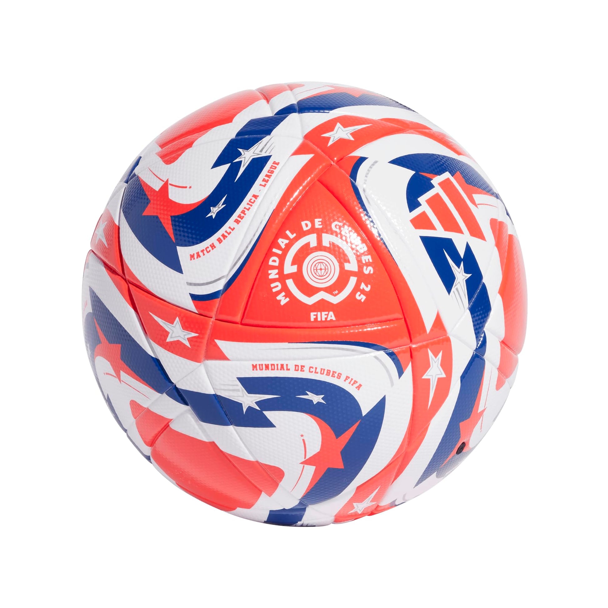 adidas - Balón de fútbol Unisex para Adultos de la FIFA Club World Cup League, Blanco/Rojo lúcido/Azul eléctrico/Plateado metálico, 5