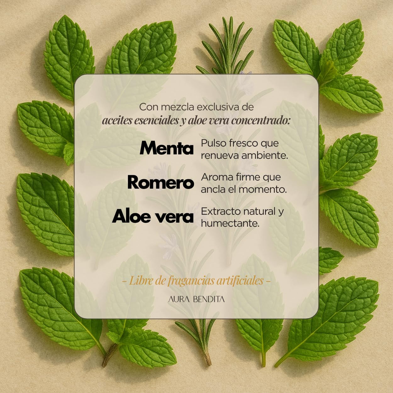 Jabón Líquido de Manos: Aceites Esenciales Romero Menta 500 ml Aura Bendita