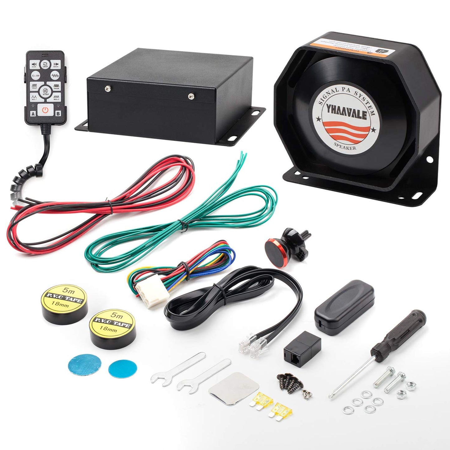 Amplificador YHAAVALE Octágono Ultra Limo DC12V 100W Multitonos con Altavoz de Micrófono y Sistema PA Electrónico