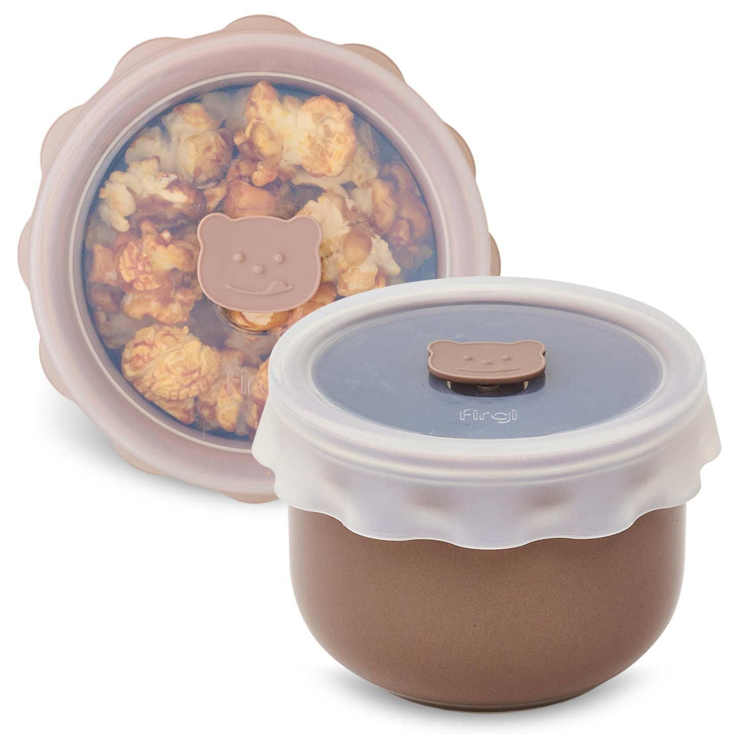 Firgi - Recipientes de almacenamiento de alimentos para bebés – Tupperware de cerámica con tapa hermética sin BPA, apto para microondas y lavaplatos, recipientes reutilizables con tapas – Recipiente