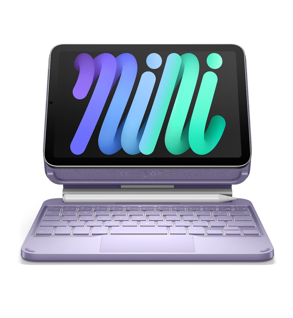 Funda Teclado Dexnor para iPad mini 7 A17 Pro Mini 6 Negro con Soporte Magnético Flotante y Trackpad
