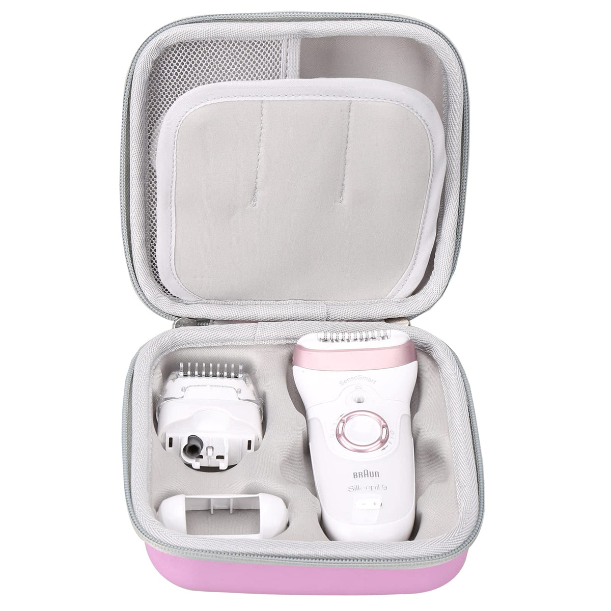 FBLFOBELI - Funda rígida de almacenamiento de EVA compatible con Braun Silk-épil 9 9-890 para depilación facial, bolsa de viaje a prueba de golpes (solo funda)