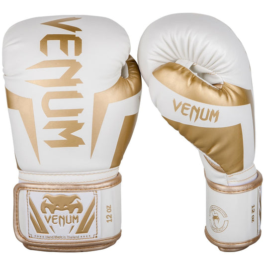 Guantes de Boxeo Venum Elite blanco oro 340.2 gram 12 oz
