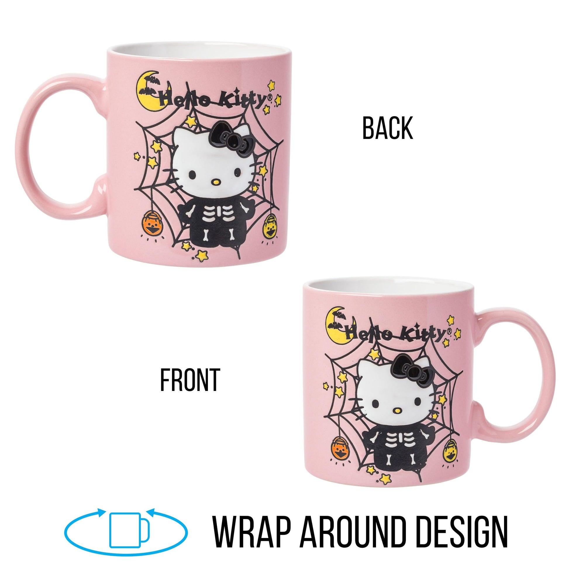 Taza de Cerámica Sanrio Hello Kitty Esqueleto Halloween Plateada