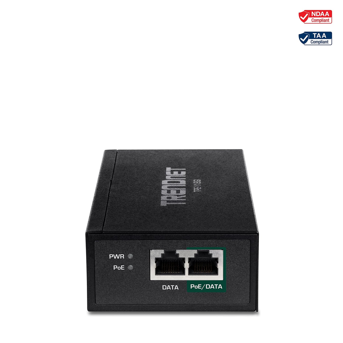 TRENDnet Inyector Gigabit PoE++, Convierte un Puerto no PoE a un Puerto PoE++ Gigabit, PoE (15.4W), PoE+ (30W), o PoE++ (95W), hasta 100m (328 ft), Fuente de alimentación integrada, Negro, TPE-119GI