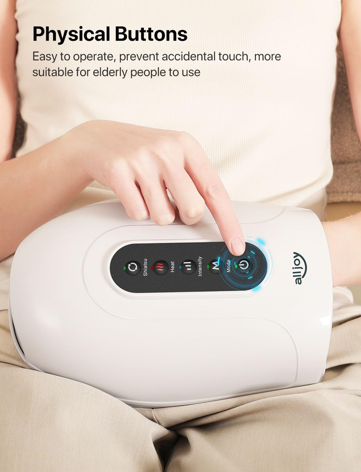 ALLJOY Regalos de Navidad, masajeador de manos con rodillos para aliviar la artritis y el túnel carpiano, máquina de masaje Shiatsu recargable con calor, para el entumecimiento de los dedos, regalos