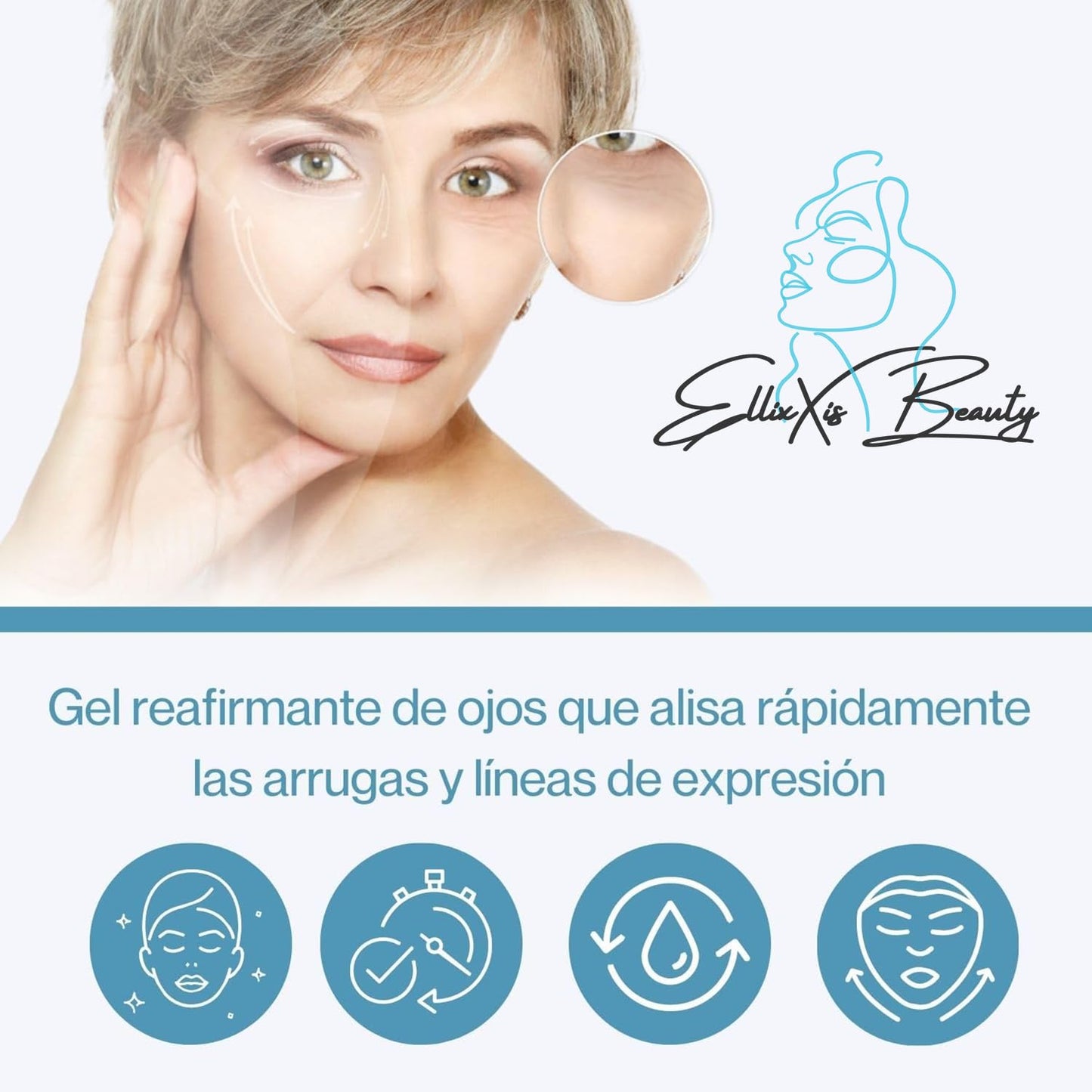 Suero Facial Ellixxis Beauty Reduce líneas de expresión y bolsas en los ojos con efecto Tensor