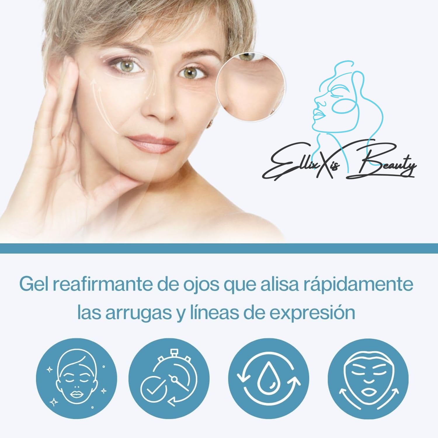 Suero Facial Ellixxis Beauty Reduce líneas de expresión y bolsas en los ojos con efecto Tensor