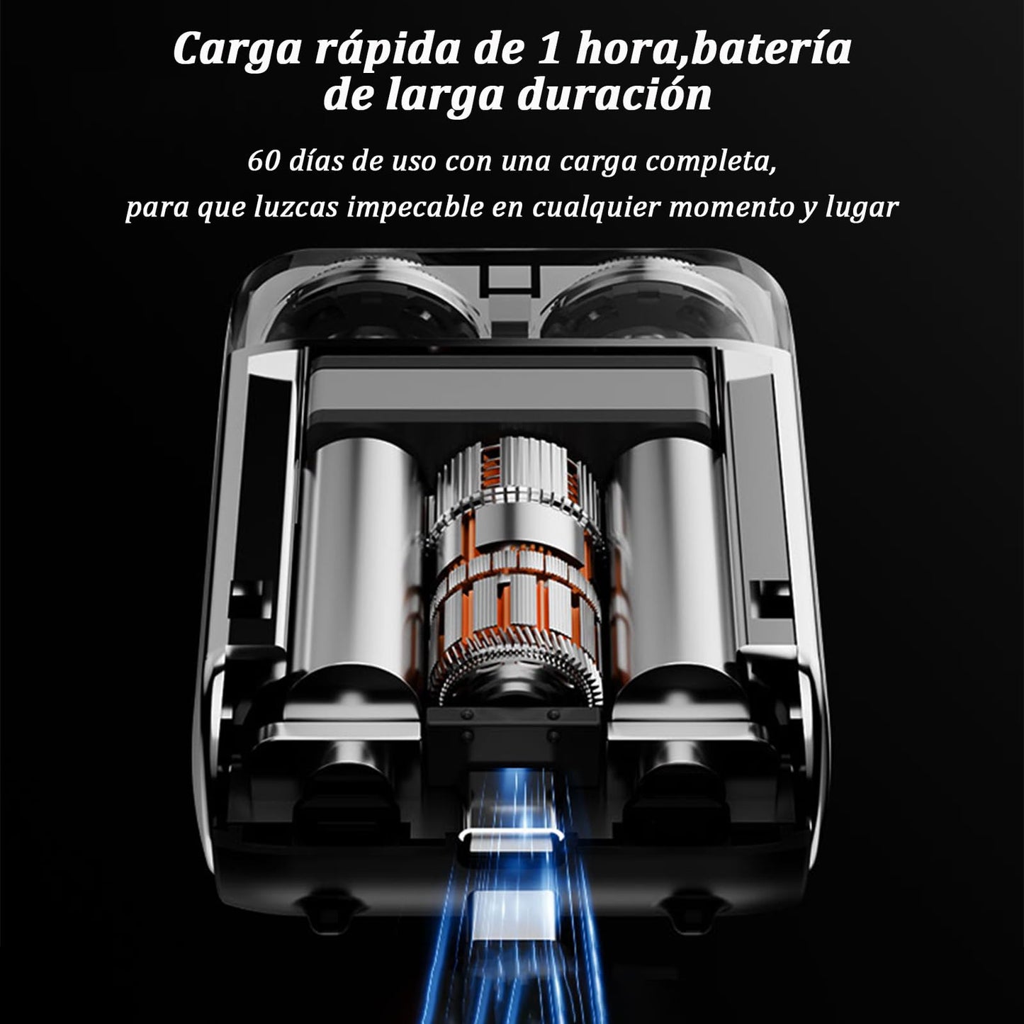 Afeitadora Eléctrica Portátil Rotativa,9000 Rpm de Mini Rasuradora Eléctrica,Luggage Electric Shaver,Doble Cabezal,un Botón,Uso en Seco y Húmedo,Afeitado Precisión de 360°,para Viajes,Hogar y Oficina (Negro)
