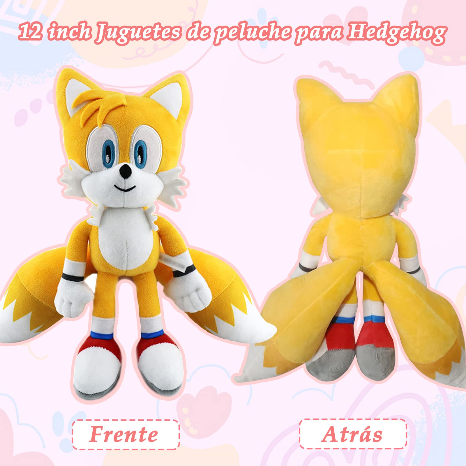 Juguetes de peluche para Hedgehog,12 pulgadas personajes de dibujos animados,Juguete de Peluche Suave para Sala de Estar,Oficina,Coche,Regalos navideños perfectos Para Niños y Niñas (Amarillo)