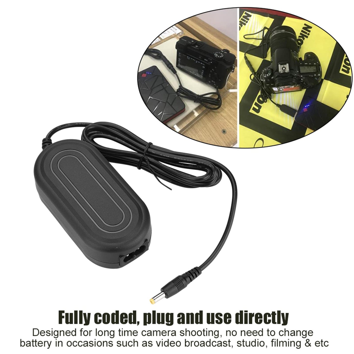 Pomya Banco de alimentación de la cámara para Nikon, EP-5A Adaptador de alimentación de CA Cargador de Acoplamiento de CC Sustituir por EN-EL14 para Nikon D5600 D5500 DC5300(Nosotros)