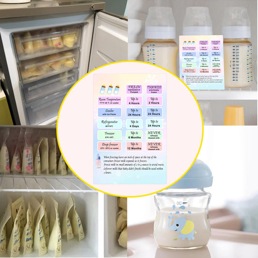 Guía de almacenamiento de leche materna, tarjeta magnética, guía de almacenamiento de leche materna, tarjeta magnética, 2 unidades, tabla de conversión de leche materna, refrigerador congelador,