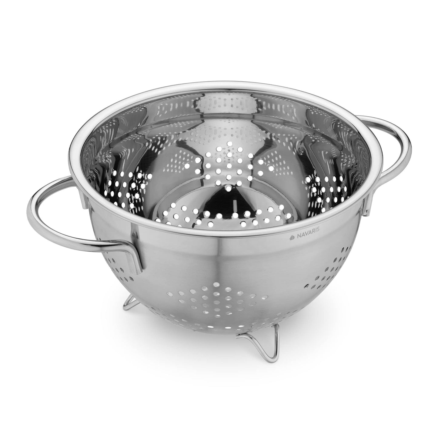 Colador de Cocina Navaris Acero Inoxidable Asas y Patas