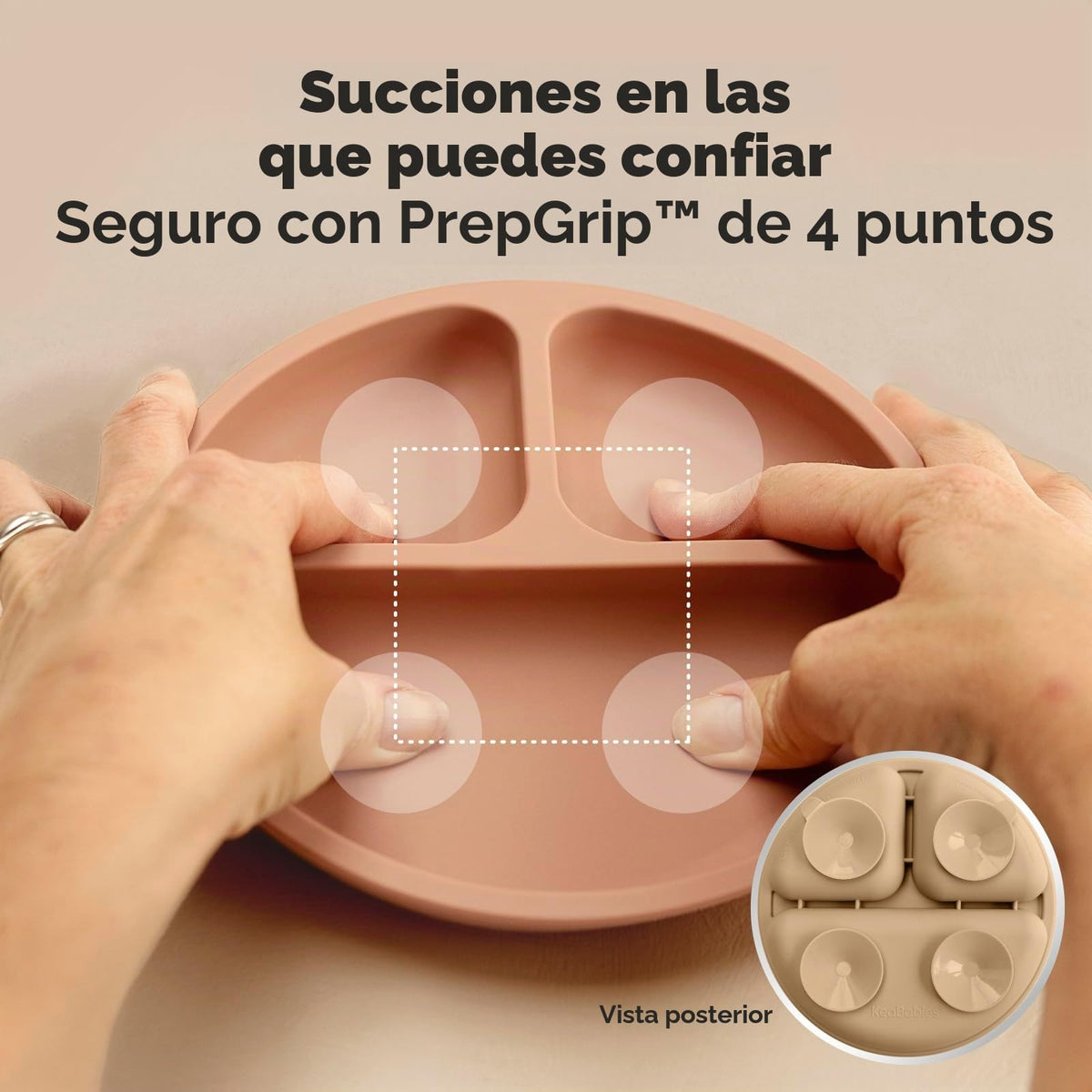 Placas de succión con tapas para bebé, 3 unidades, silicona sin BPA