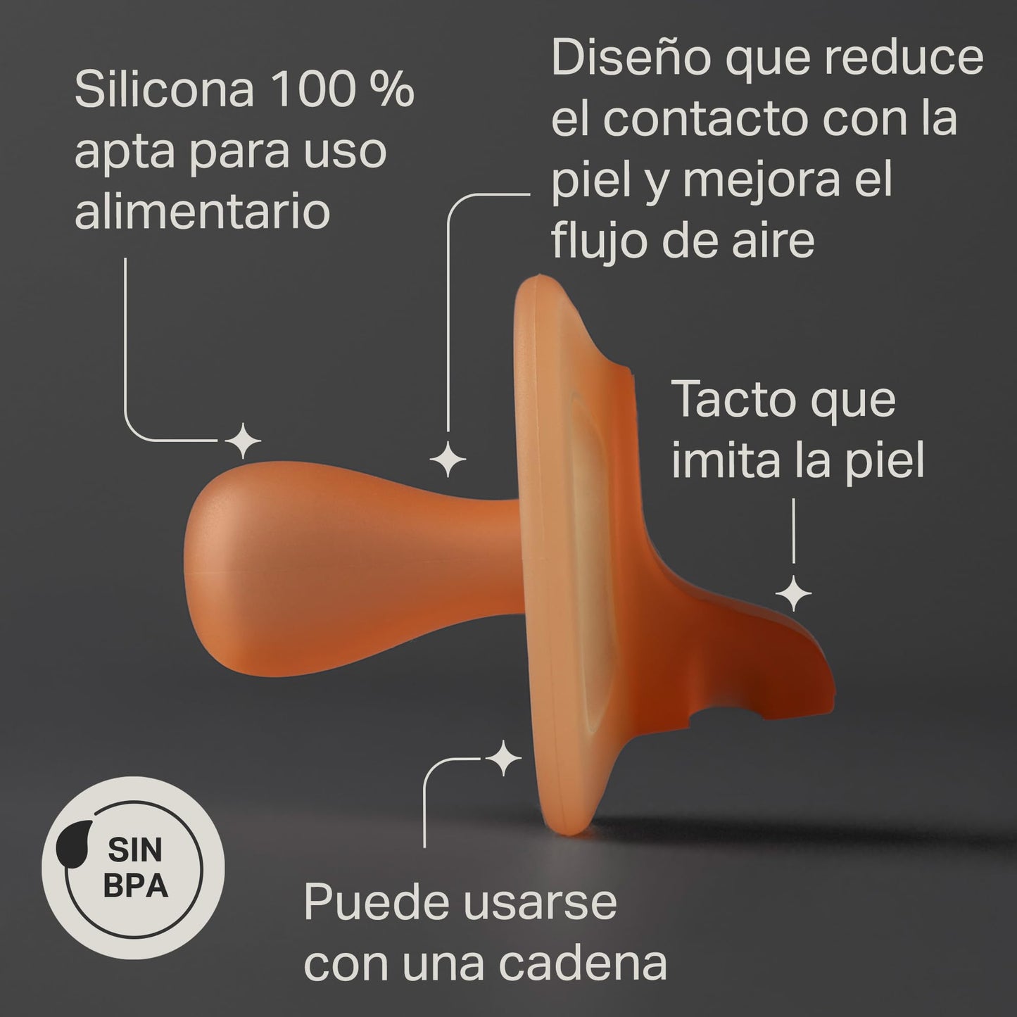 Chupetes Tommee Tippee Ultra-light Glow en la Noche Diseño de Una Pieza de Silicona para Bebé