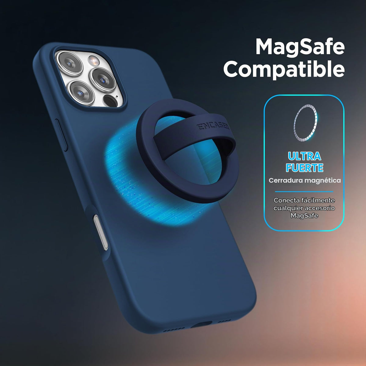 Anillo Magnético de Silicona Encased Azul Rey para iPhone MagSafe