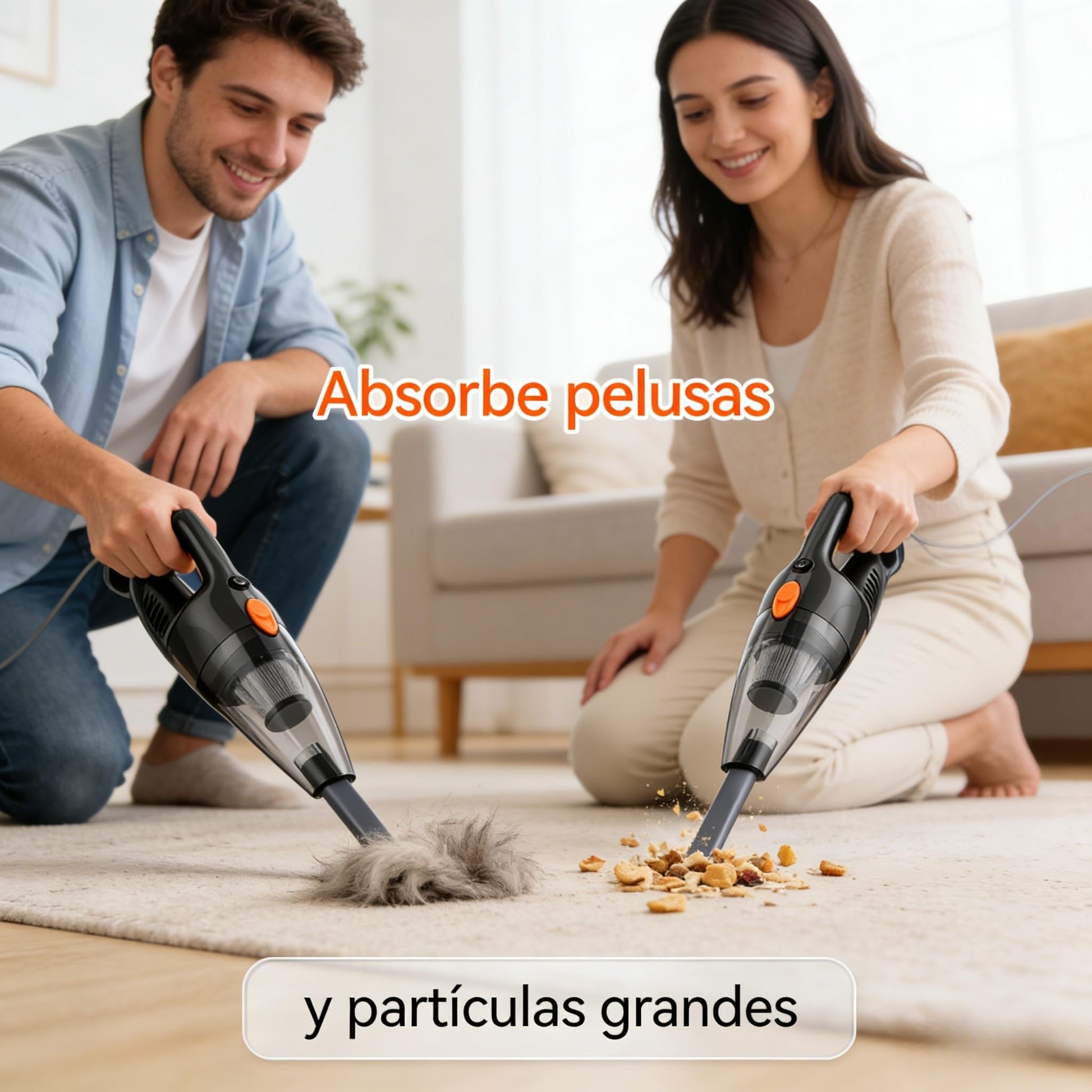 CISSSEE Aspiradora de Mano 2 en 1, Aspiradora Vertical 16kPa, para Hogar y Auto Alta Succión Pelo de Mascotas Cualquier Piso Ligera Aspiradora de Mano con Cable de 5 M