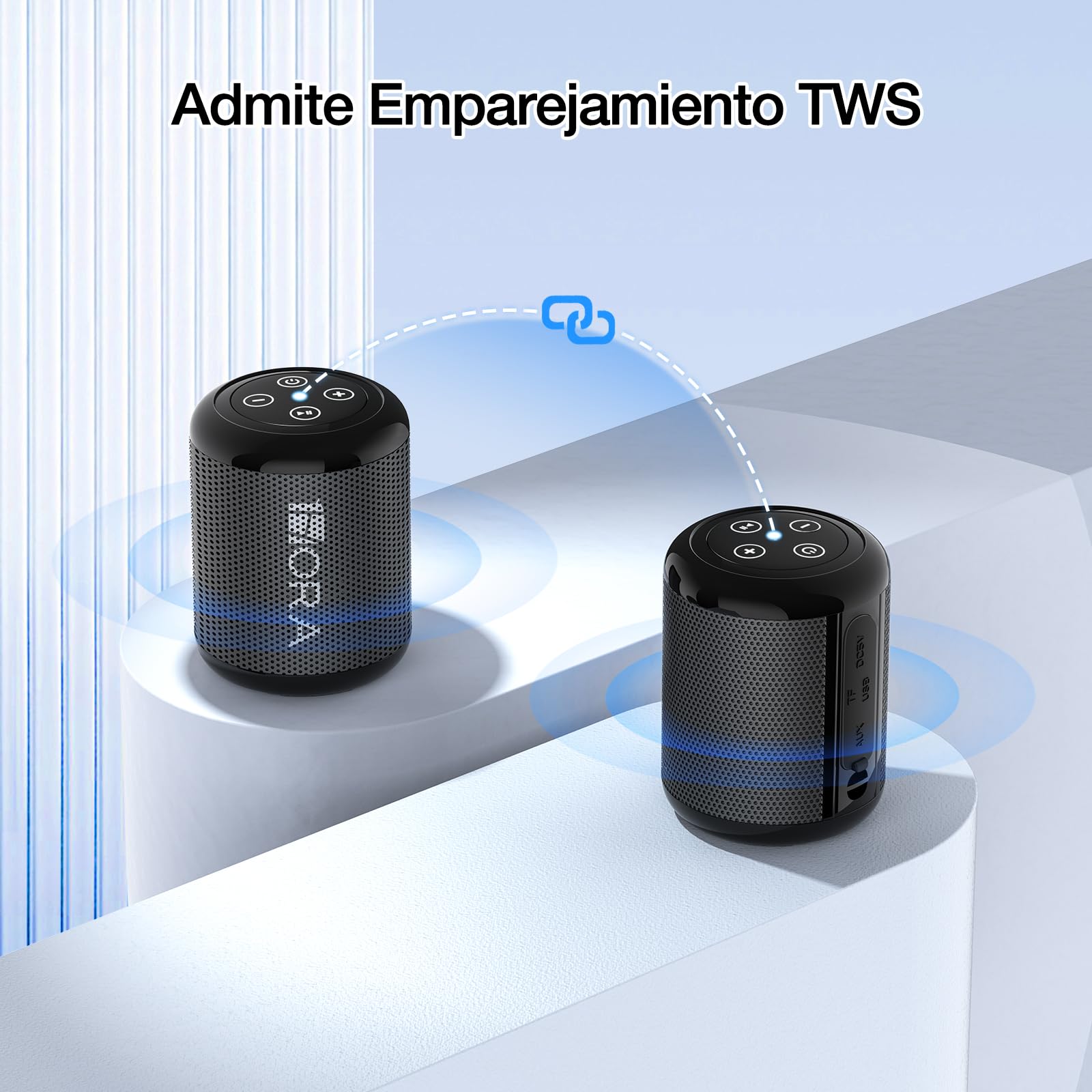 Bocina Bluetooth Portátil 1 Hora Negro con Manos Libres y Radio FM