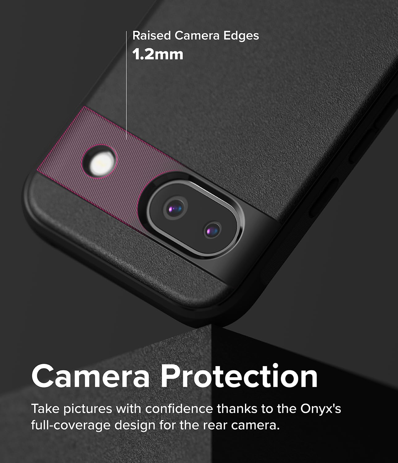 Funda TPU Antideslizante Ringke Onyx Google Pixel 8a Negro con Agujeros para Cuerda