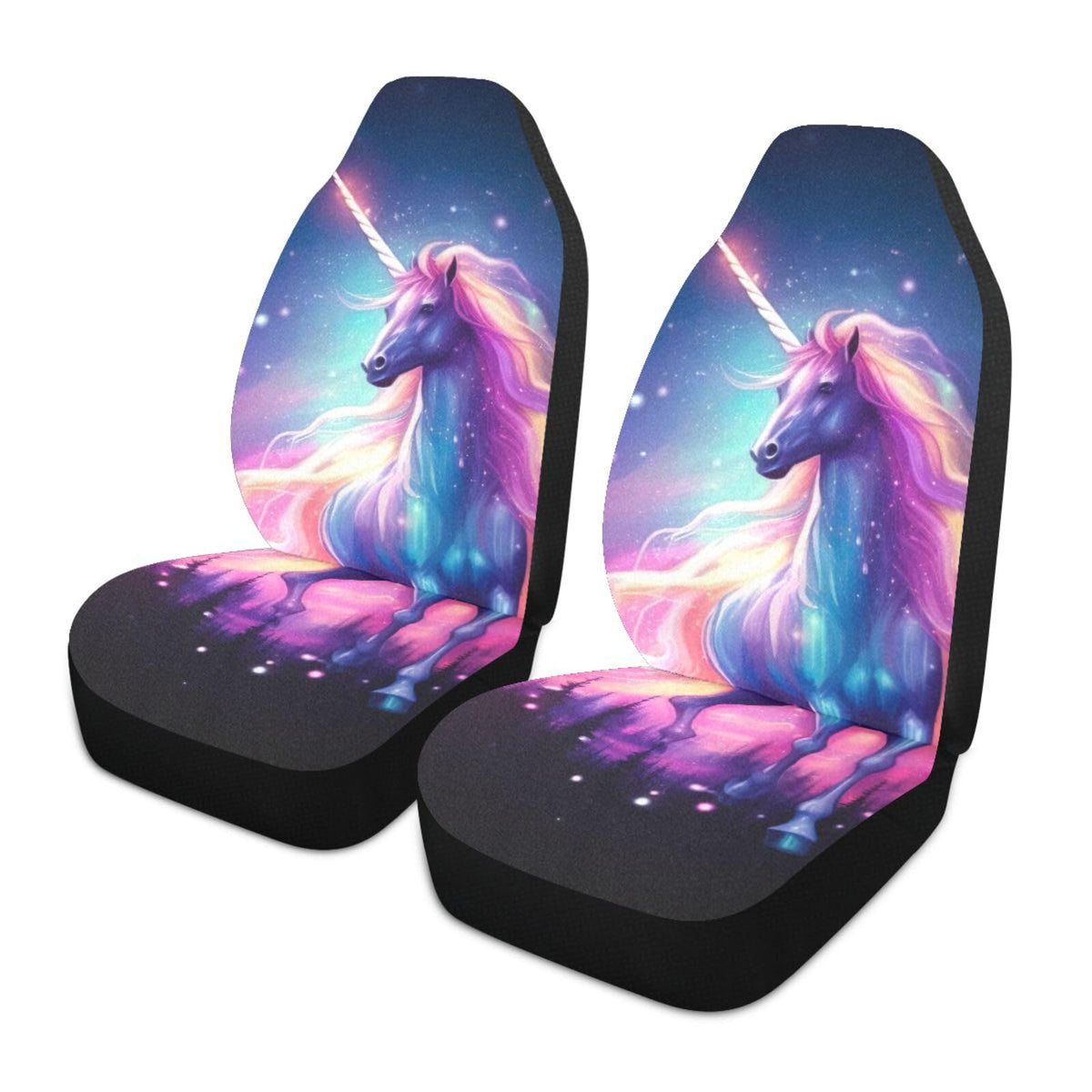 Juego de Fundas para Asiento de Coche GOODOLD Galaxy Horse, Negro, Fáciles de Instalar