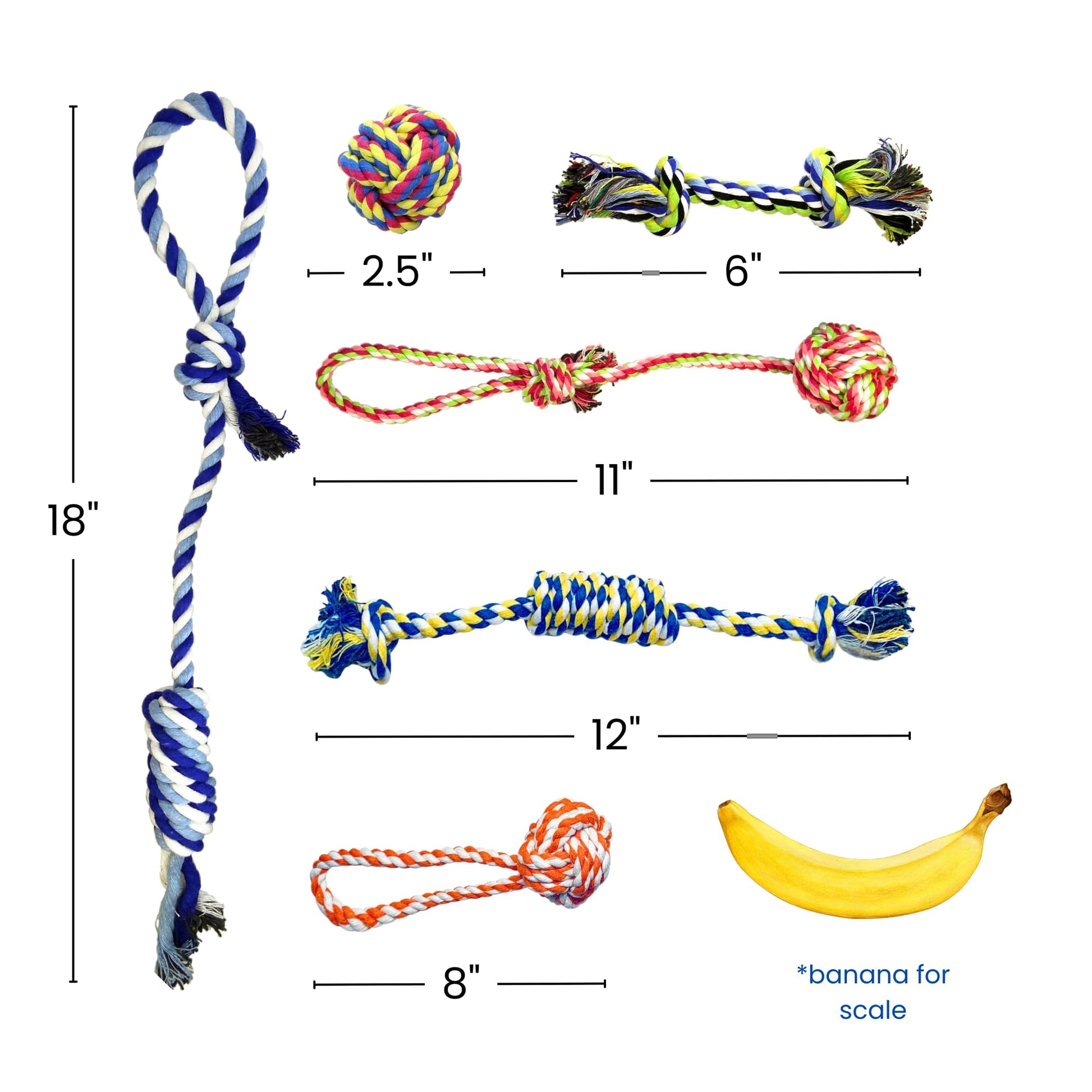 Juguete de Cuerda Otterly Pets Multicolor Pack de 6 para Cachorros Pequeños