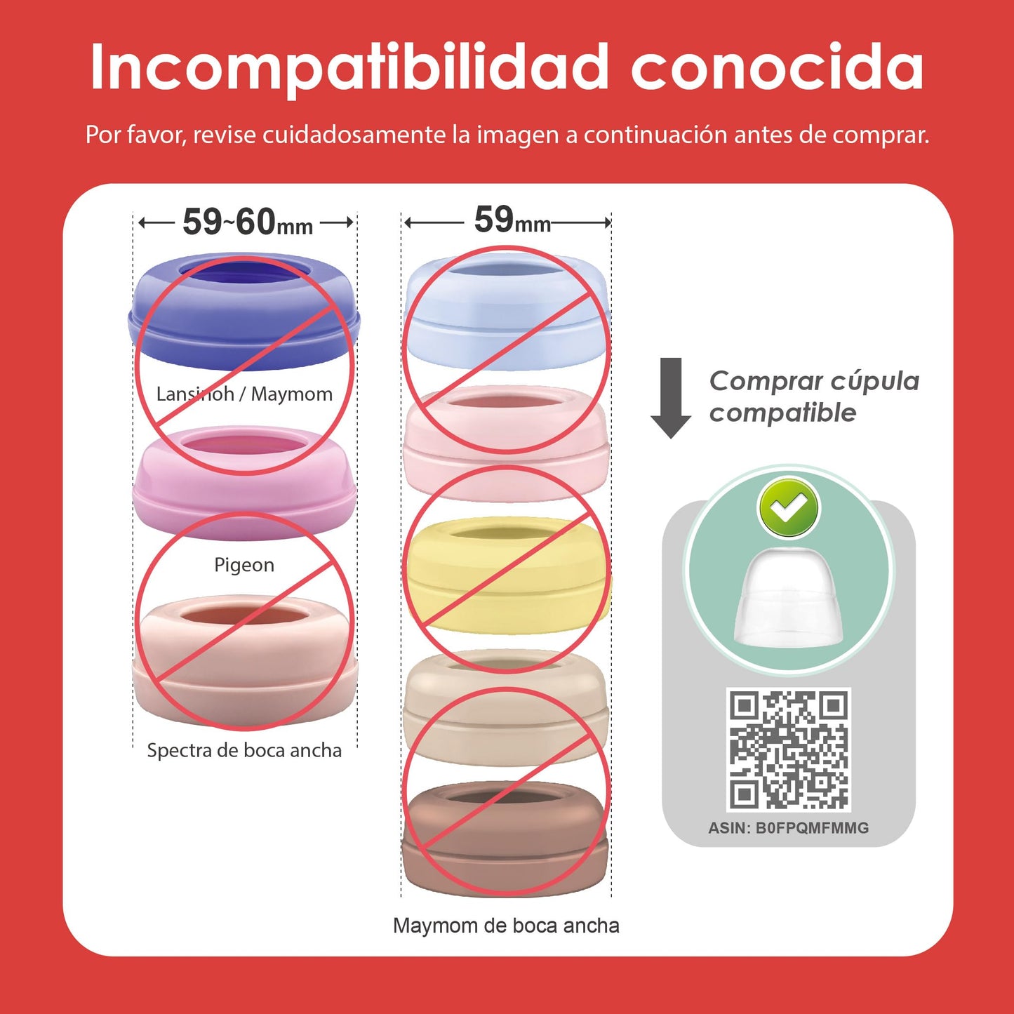 Maymom Tapas Tipo Cúpula Compatibles con Biberones Avent Natural de PP o de Vidrio; No compatibles con Avent Classic; No son piezas originales Avent