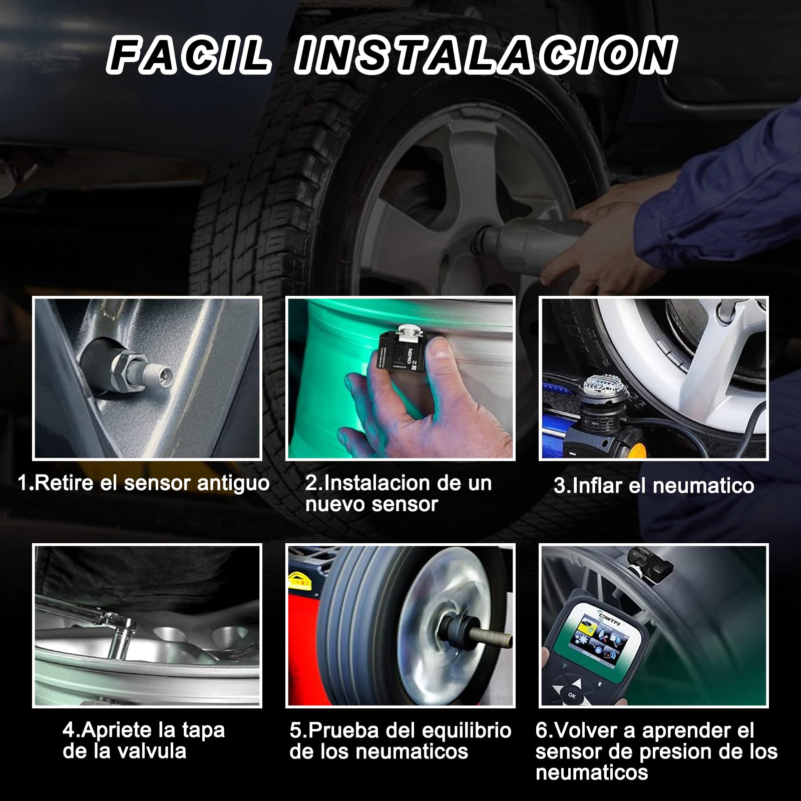 Sensor TPMS MYAIOL 315MHZ Compatible con Chevy GMC Buick Cadillac Pontiac 4 Piezas